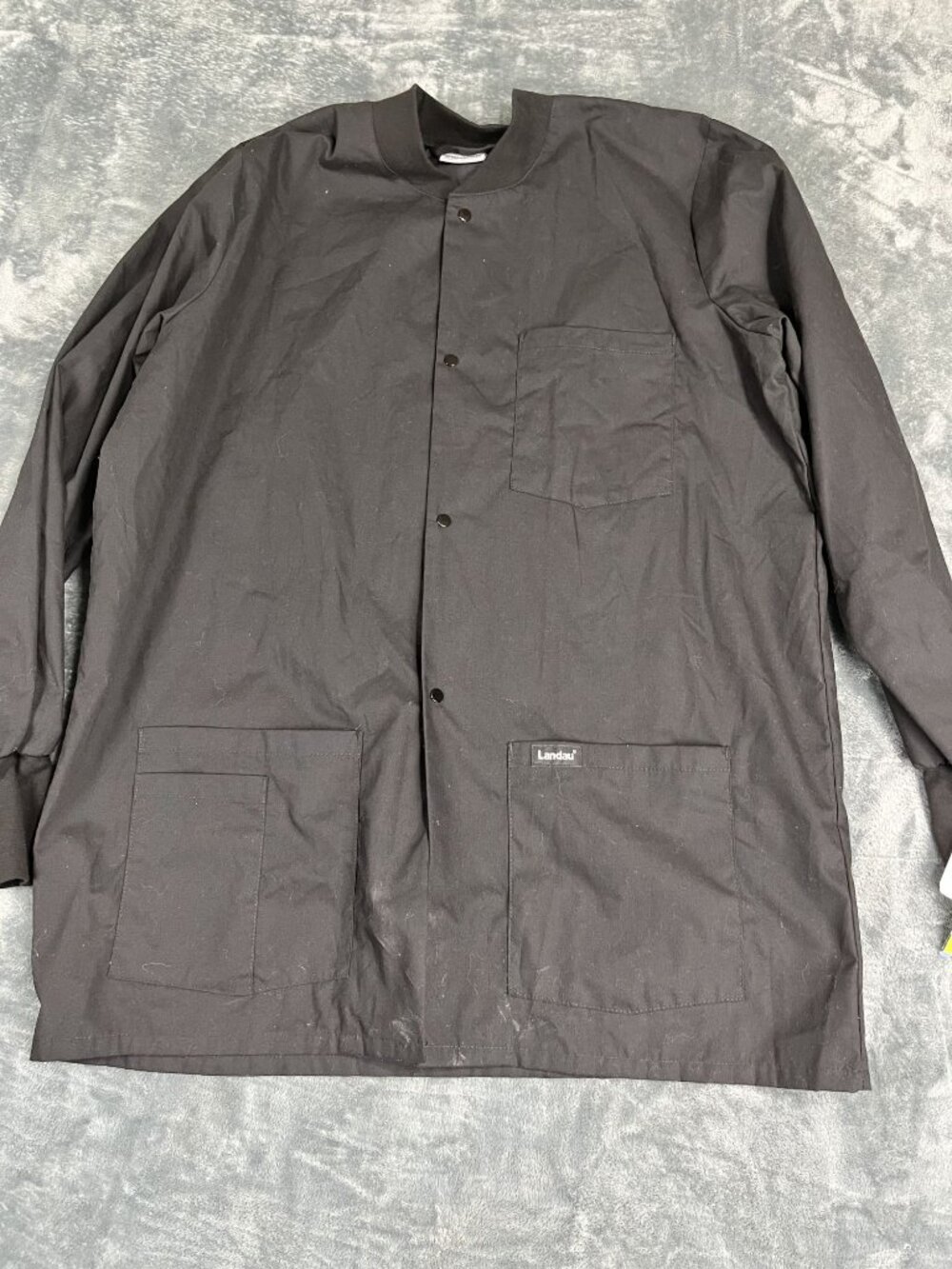 Landau Black Snap Front Jacket Unisex L NWT